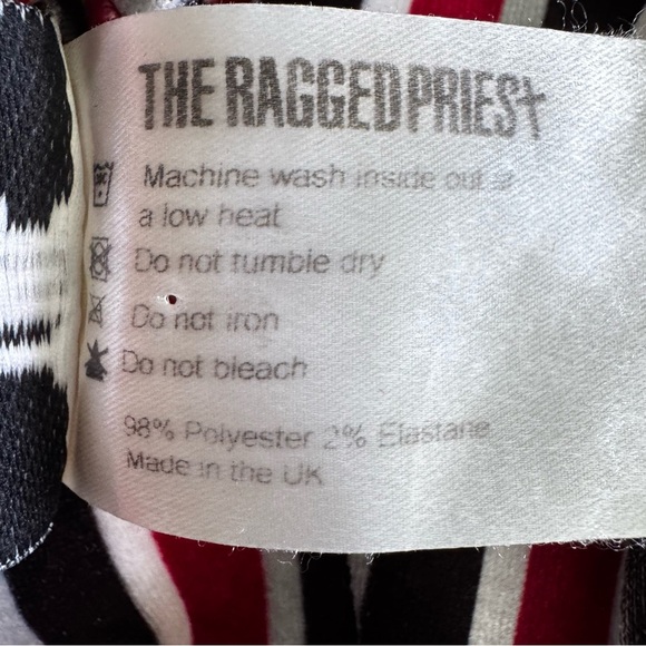 TheRagged Priest TROUBLE Striped Mock Neck Long Sleeve XS velvety streetwear - Picture 9 of 9